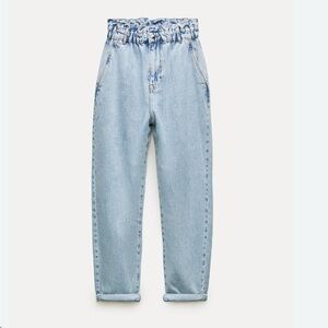 Zara High Waisted Paper Bag Jeans